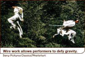 Wire work allows performers to defy gravity.