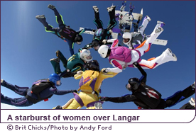 a starburst of women over Langar