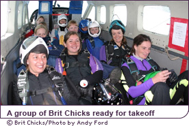 A group of Brit Chicks ready for takeoff