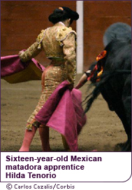 Sixteen-year-old Mexican matadora apprentice Hilda Tenorio