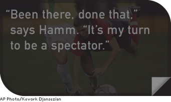 “Been there, done that”, says Hamm. “It’s my turn to be a spectator.”