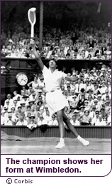 The champion shows her form at Wimbledon.