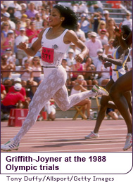 Griffith-Joyner at the 1988 Olympic trials