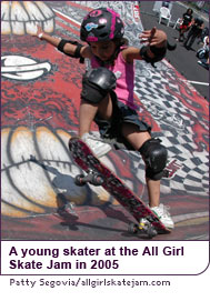 A young skater at the All Girl Skate Jam in 2005