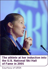 Picabo Street at her induction into the U.S. National Ski Hall of Fame in 2005