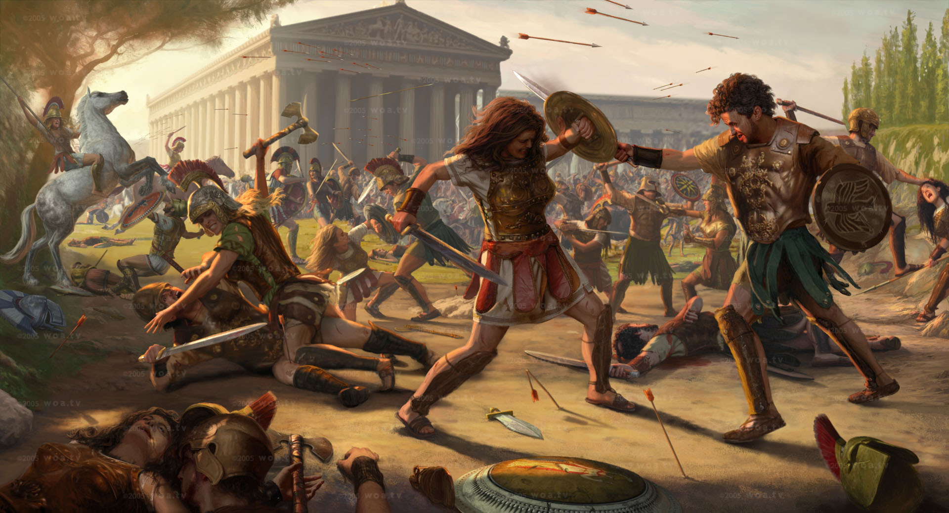 Amazons invaded ancient Athens to recover their kidnapped queen.