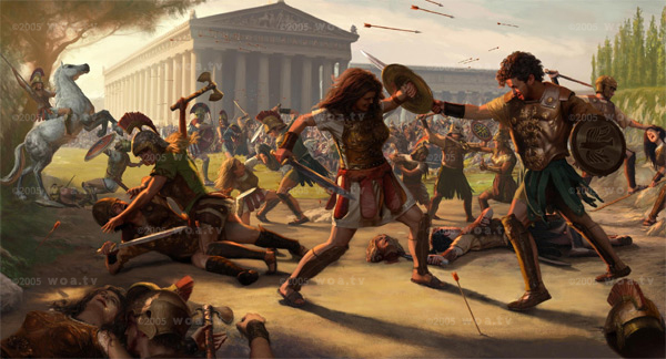 Amazons invaded ancient Athens to recover their kidnapped queen.