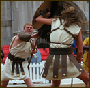 A reenactment of gladiatorial combat in London