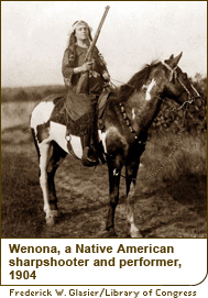 Wenona, a Native American sharpshooter and performer, 1904