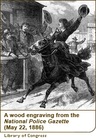 A wood engraving from the National Police Gazette (May 22, 1886)