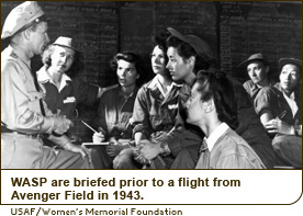 WASP are briefed prior to a flight from Avenger Field in 1943.