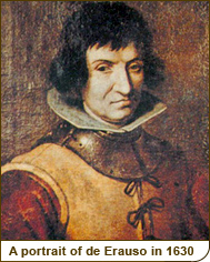 A portrait of de Erauso in 1630