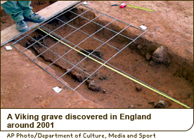 A Viking grave discovered in England around 2001