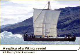 A replica of a Viking vessel